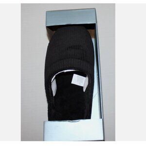 Men's Black Corduroy Slippers XL Faux Fur Lining Foam Footbed NWT Wayland Square